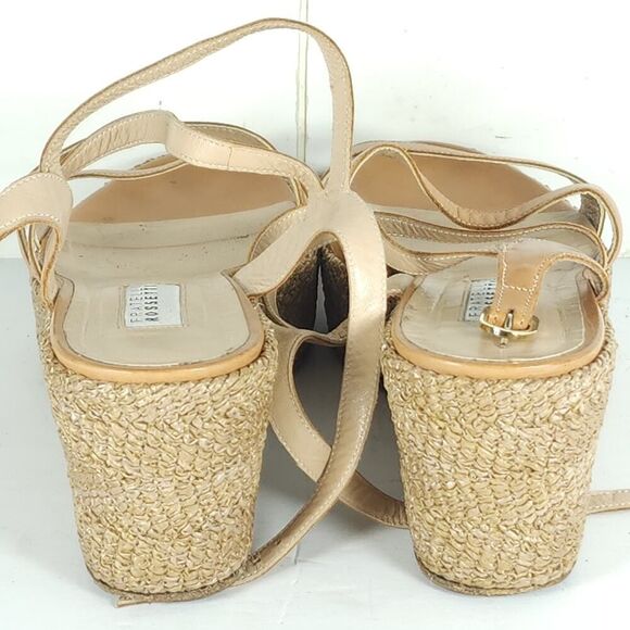 Fratelli Rossetti Women's US6 US36,5 Tan Leather Espadrill Strappy Wedge Sandals - Picture 13 of 16